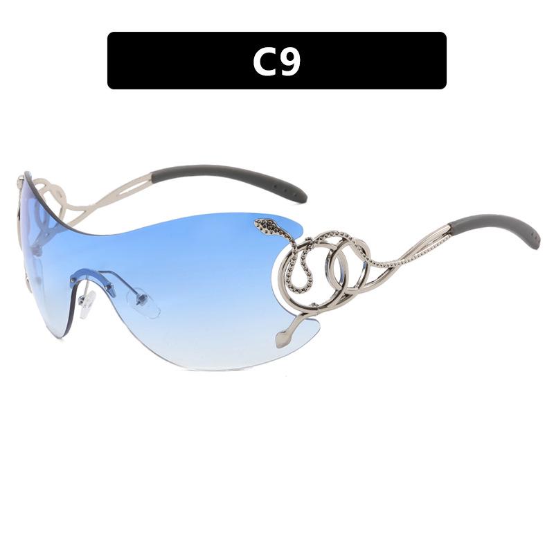 

Spirit Snake Y2K Frameless Sunglasses: Hot Girl Large Frame for Bold Street Style As Shown
