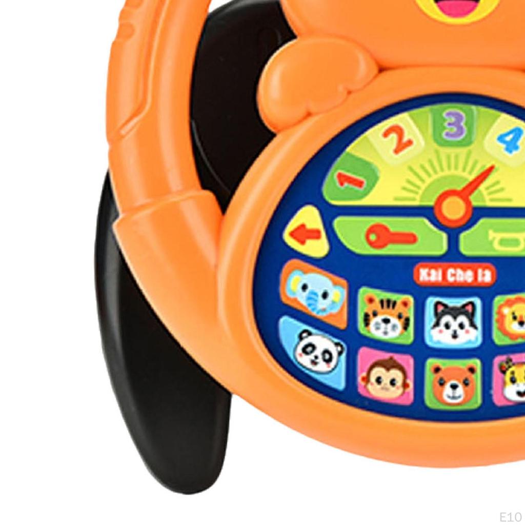 Kids Steering Wheel Toy Sensory Cute with Music Driving Controller Holder Stand for