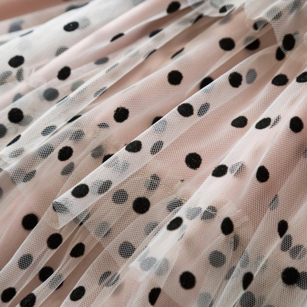 1-6 Jahre alte Kinder Kuchen Kleid Sommer Mädchen gestrickte Top Gaze Kleider Polka Dots Prinzessin Puffy Kleider für Baby