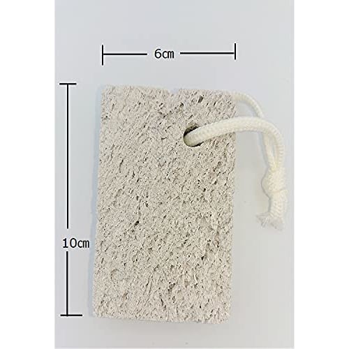 Domestic Natural Pumice Stone, Square, with String, Exfoliating, Coarse Grain, from Ibusuki Coast