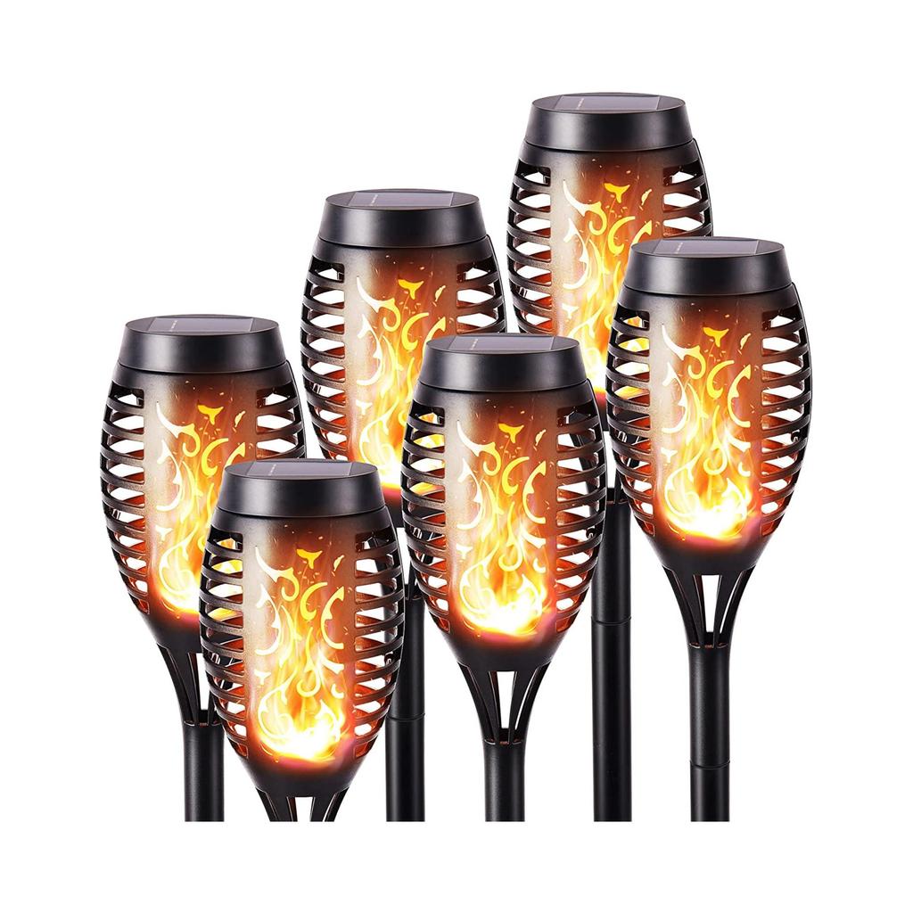 1/2/4/6/8/10Pcs Solar Flame Torch Lights Flickering Light Waterproof Garden Decoration Outdoor Lawn Path Yard Patio Floor Lamps