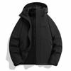 2025 Winter New Three-in-One Men's Casual Hooded Outdoor Jacket - Warm, Loose, Couple Style.