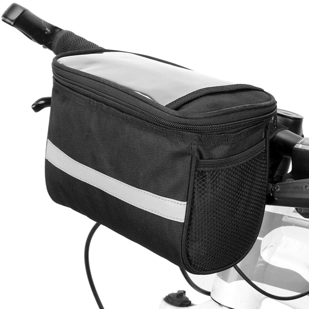 Cycle Bike Bicycle Insulated Front Bag MTB Bike Handlebar Bag Basket Pannier Cooler Bag with Reflective Strip