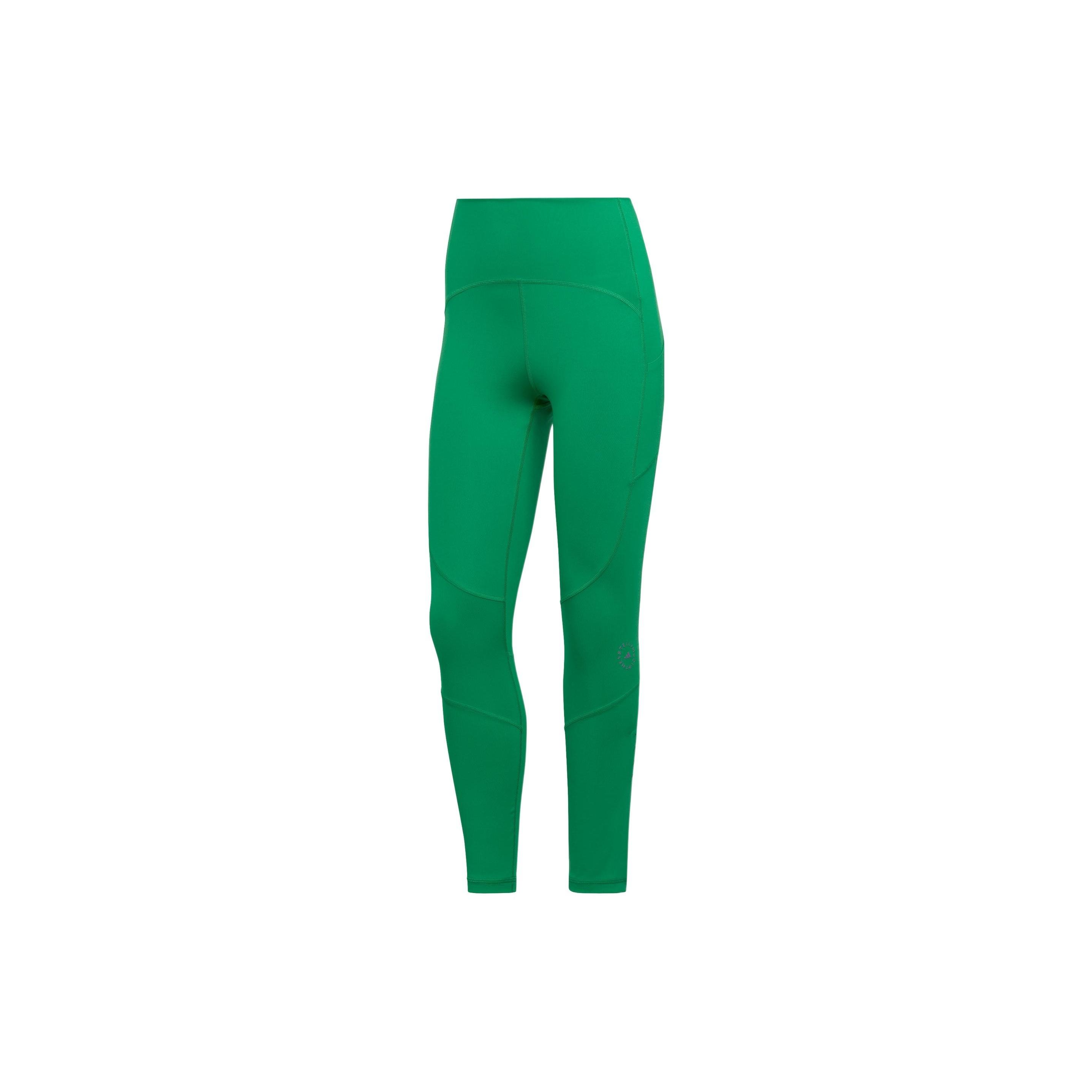 (WMNS) adidas by Stella McCartney Logo Print Leggings Asia Sizing  Green  Women s HI6148 S