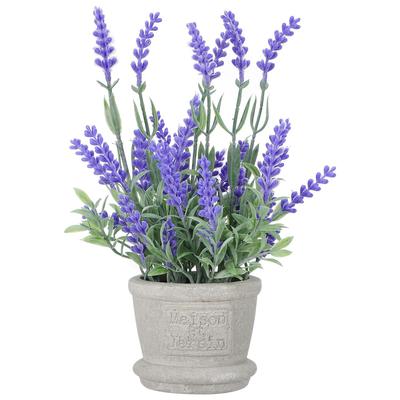 HOMSFOU Lavender Artificial Lavender Office Fake Potted Plant Plant, Flower, Arrangement, Decoration, Outdoor, Flower, Table,