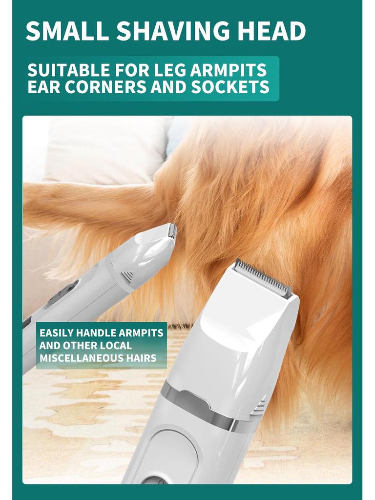 4-in-1 Electric Pet Grooming Kit: Clipper, Nail Grinder, and Paw Shaver for Dogs and Cats