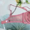 Fat mm underwear women's soft steel rim gathered lace sexy big breasts small sponge-free bra