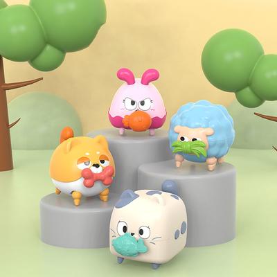 1pc Cartoon Car Toys Cute Cartoon Pull Back Toys Small Animal Cars Fine Motor Skills Learning Games Wind Up Cars Outdoor Travel