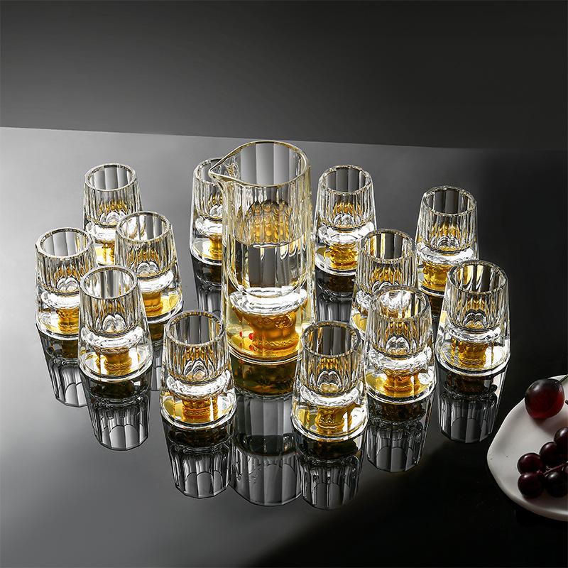 Zodiac Crystal Glass Spirit Glass Wine Dispenser 12 Small Wine Glasses Household Party One Cup Simple