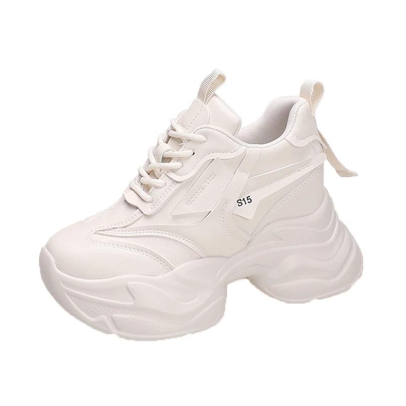 

Мода 2025 Новые женские кроссовки Весенние с пайетками Повседневные Женские на платформе Высокий каблук Клиновидный каблук Увеличивающие рост Вязаные Женские Вулканизированные туфли 34 бежевый