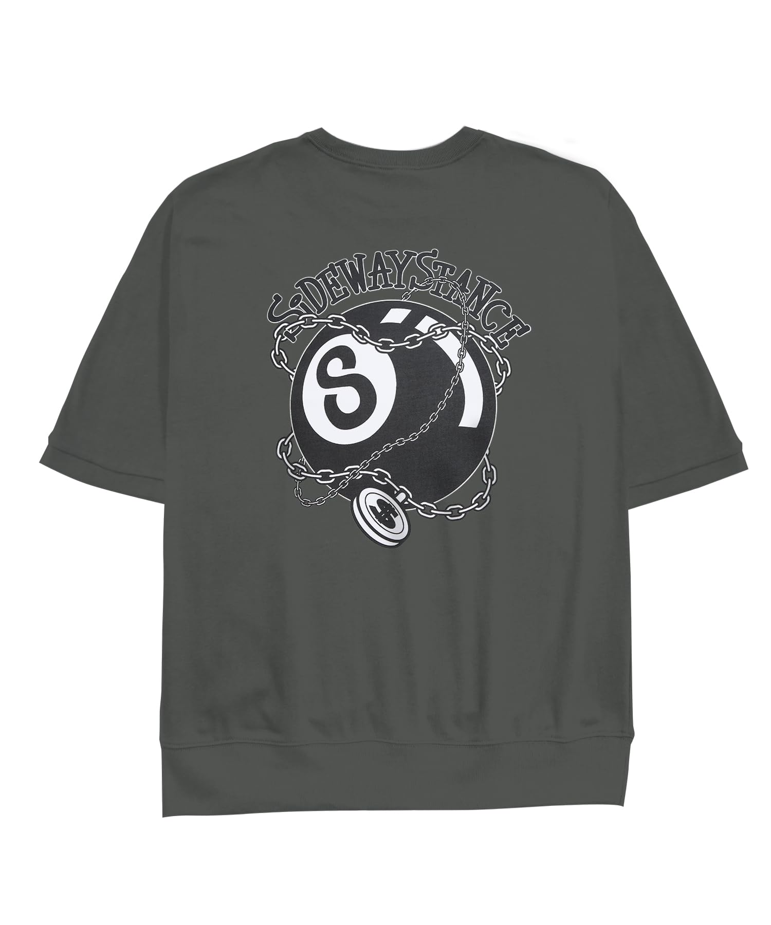 

IMPROMES Casual SIDEWAYSTANCE S-Ball Short Sleeve Sweatshirt, Men s, Charcoal