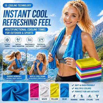 Quick Dry Microfiber Cooling Sport Towel Breathable Sweat Absorbing Ice Towel Outdoor Running Gym Fitness Yoga Blanket