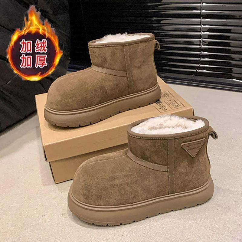 Big head snow boots women's velvet thickened cotton shoes winter new thermal shoes snow cotton snow shoes bread shoes