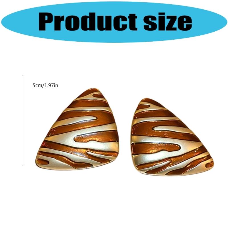 Stylish Zebras Stripe Studs Earrings Lightweight Metal Jewelry Handmade Ear Accessories For Everyday Outfits