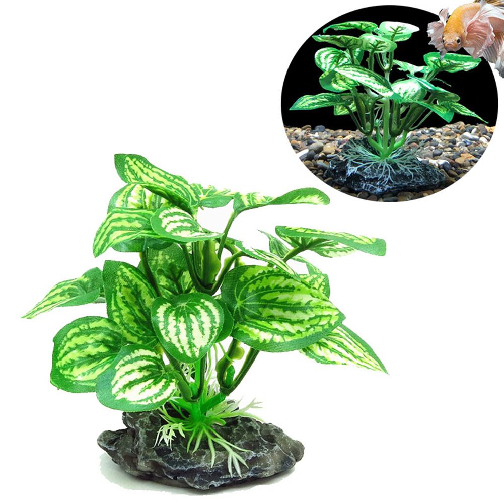 Simulated Reptile Plants For Terrarium Decor, Realistic Artificial Water Plants With Base Amphibian Habitat Decoration, Snake Tortoise Tank Accessorie