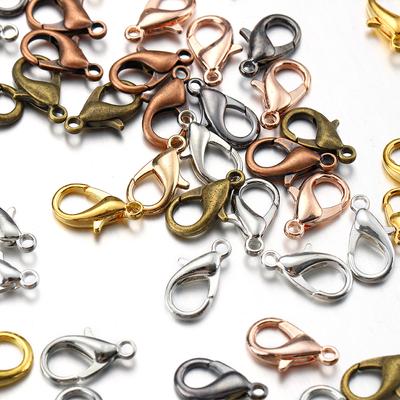 100 Stück 10-18mm Karabinerverschlüsse für Schmuckherstellung Komponenten DIY Hummerverschluss Armband Halskettenhaken Kettenverschluss Schlüsselanhänger