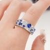 Newly Women Rings Blue/Crystal Cubic Zircon Silver Color Rings for Wedding Engagement Party Modern Fashion Female Jewelry