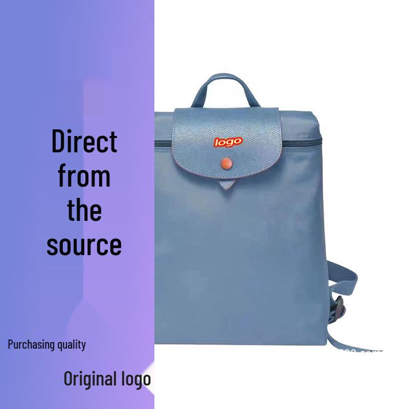 French Dragon Inlay Waterproof Nylon Backpack with Phone and ID Pocket - Women's Casual Street Style