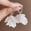 Blue Flower Leaf Dangle Earrings - Acrylic Long Drop Earrings for Women, Summer Beach Vacation Party Jewelry Accessories