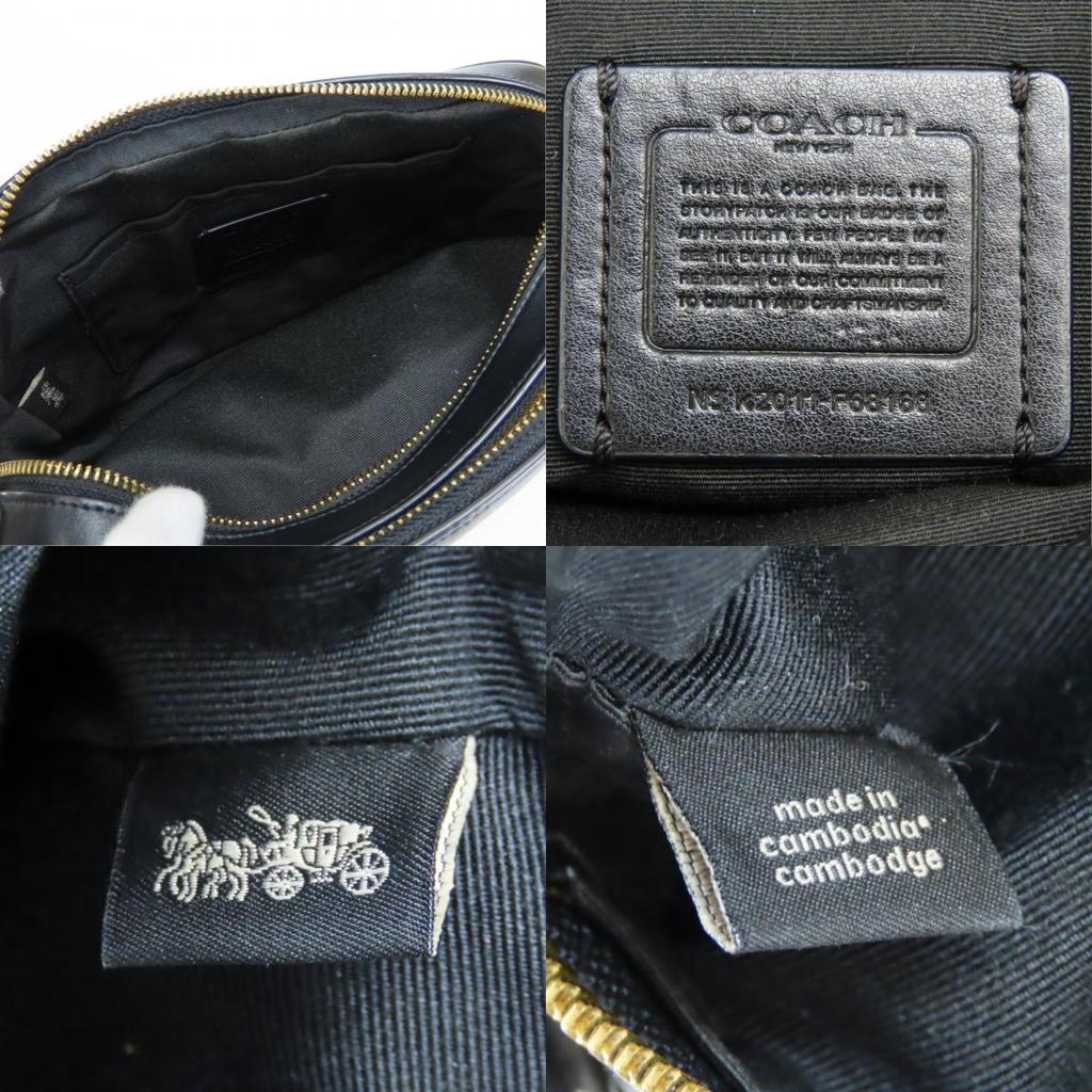 Gebrauchte COACH Umhängetasche Signature F68168 PVC/Leder Dunkelbraun Schwarz Tägliche Nutzung