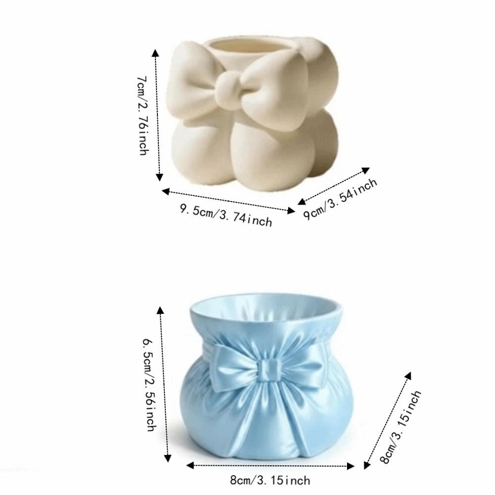 Cute 3D Printed Storage Box Creative Multi-function Bow Pen Holder Sweet Flower Vase Desktop Organizer Vanity Organizer