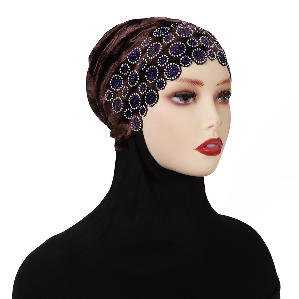 New Design Muslim Underscarf Hijab Cap Instant Turban Abaya Hijab Headscarf Bonnet African Diamonds Head Wraps