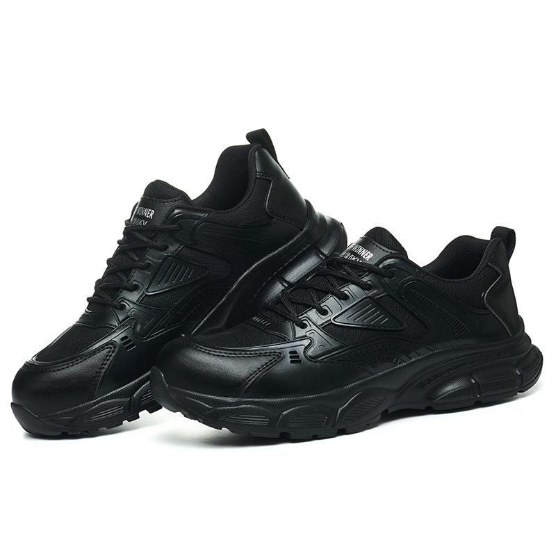 Fashion Anti-slip Work Shoes Women Breathable Safety Shoes Lightweight Steel Toe Work Sneakers Men Protective Black Work Safety Sneakers