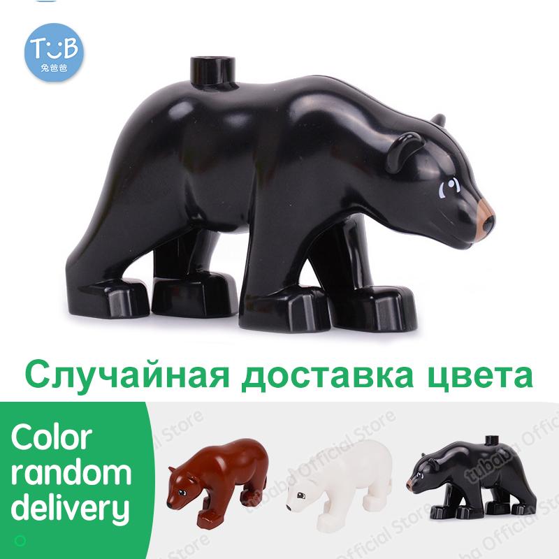 Big Building Blocks Marine Farm Animal Cat Dog Accessories Lion Shark Compatible With Duploed City Education Children Gift Toys