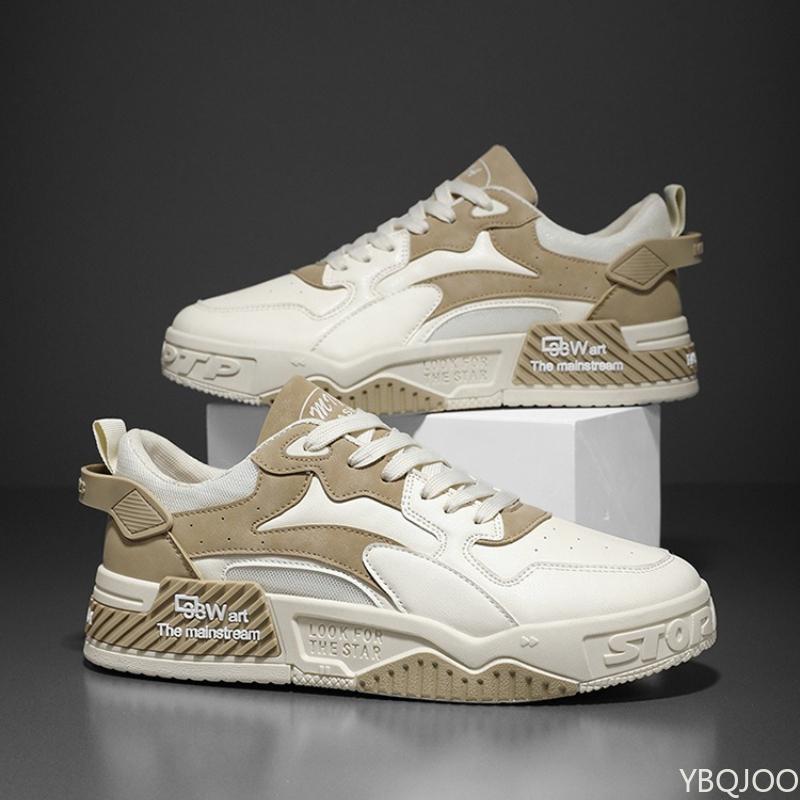 Fashion Spring Men's New Breathable White Shoes Men's Trendy Versatile Thick Bottom Sports Leisure Simple Comfortable Board Shoes