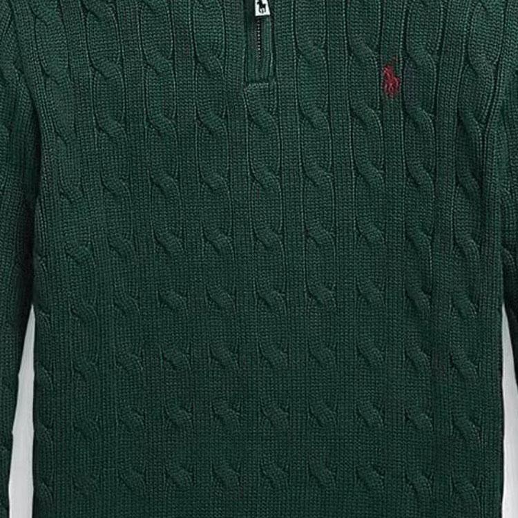 Pulover Polo Ralph Lauren Culoare Solidă Logo Brodat Tricot Cablu Gât Rulat Copii pulover Verde 323868894-016