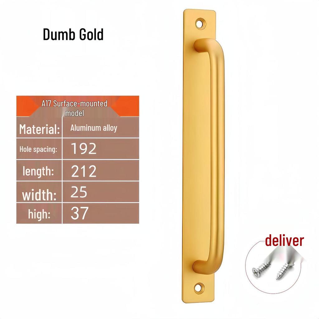 Surface-Mounted No-Drill Handle for Doors, Windows, and Cabinets