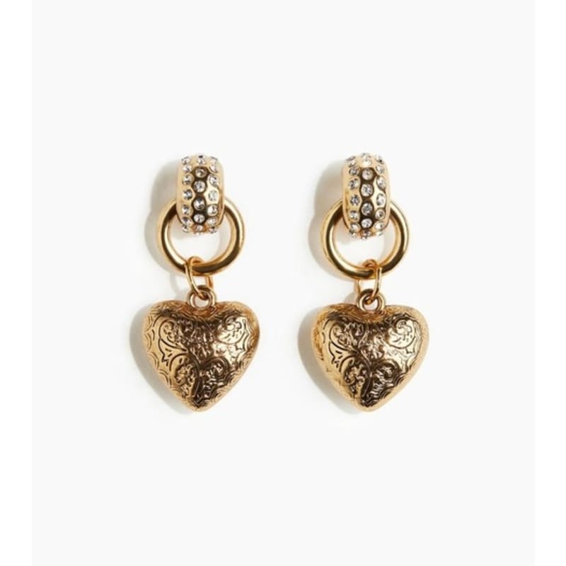 

H&M Heart Pendant Earrings Bronze 1310390001 NOSIZE