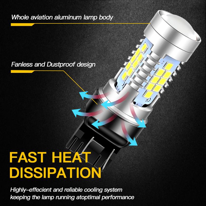 2pcs LED Daytime Running Light DRL Bulb Canbus W21/5W 7443 T20 For VW Up e-UP Caddy MK4 Touareg 7P Beetle Skoda Citigo Seat Mii