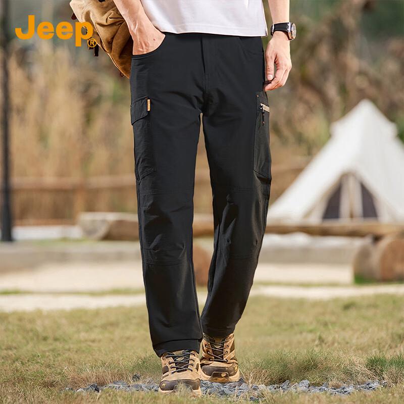 

JEEP Men s Ice Silk Lightweight Straight-Leg Casual Pants 4XL