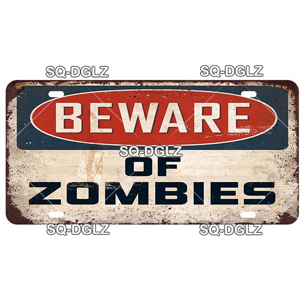 SQ-DGLZ Warning Beware Of License Plate WIFI Tin Sign State Wall Decoration Metal Sign Home Decor Painting Plaques Art Poster