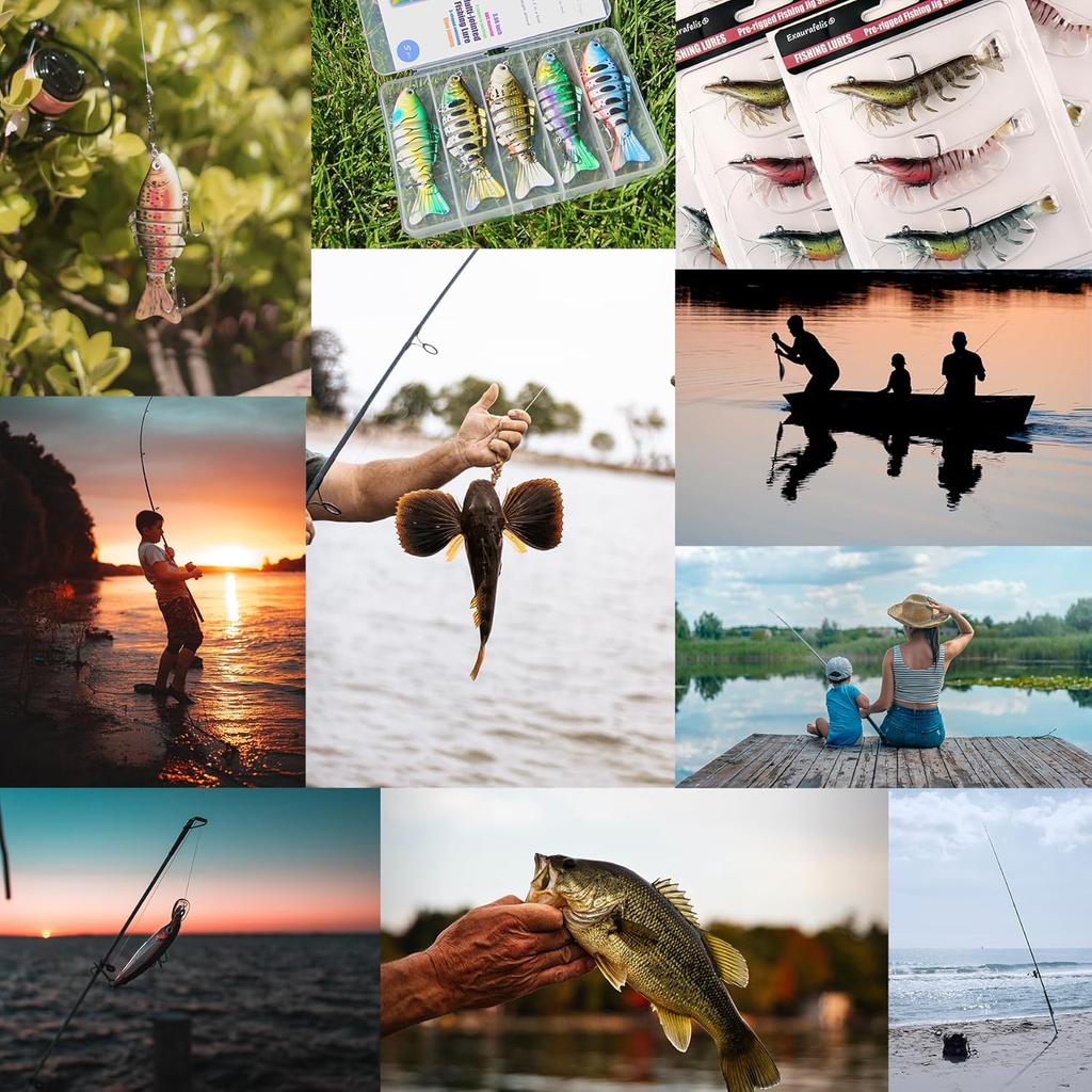 5 PCS Multi Jointed Swimbaits Fishing Lures for Bass Trout Perch Slow Sinking Lifelike Fishing Lure Kit Swimming Lures Freshwater Saltwater