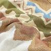 Reversible Blanket, Geometric Pattern, Beige Blanket, Sofa Throw