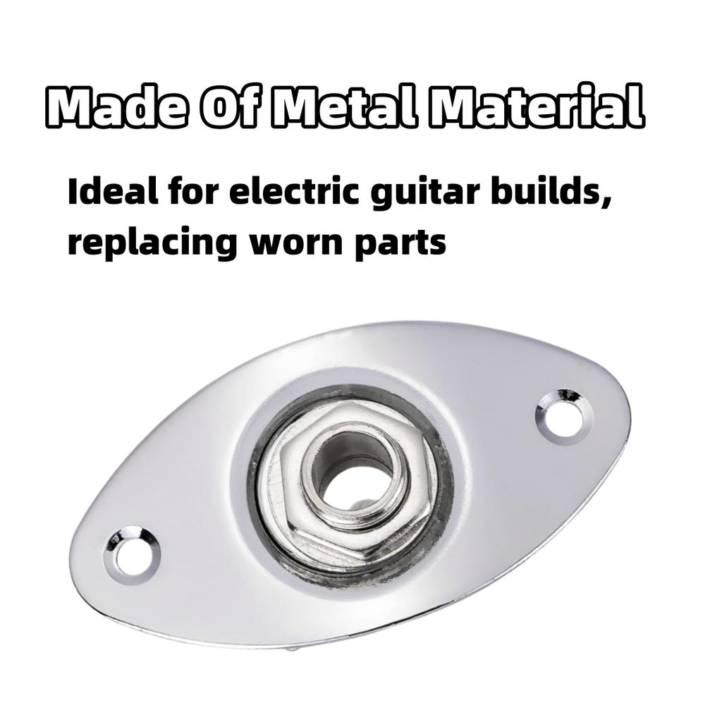 Miwayer Square/Boat Style/Oval Metal 1/4Inch Output Jack Plate Input Jack Socket w/Screws /for Electric Guitar Replacement Parts