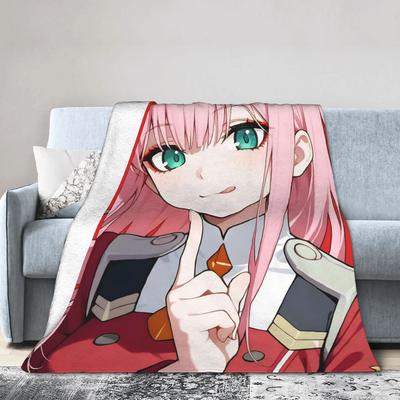 Zero Two 002 DARLING in The FRANXX Rozmazané deky Sexy dívka Kreativní přehoz na domov 125*100cm Lehký