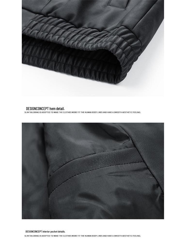 Men's PU Leather Jacket - Versatile Solid Color for Spring and Autumn