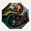 "Yin Yang Tiger Design  Decor"Umbrella, Portable 3-Fold Compact Umbrella for Men & Women ES14