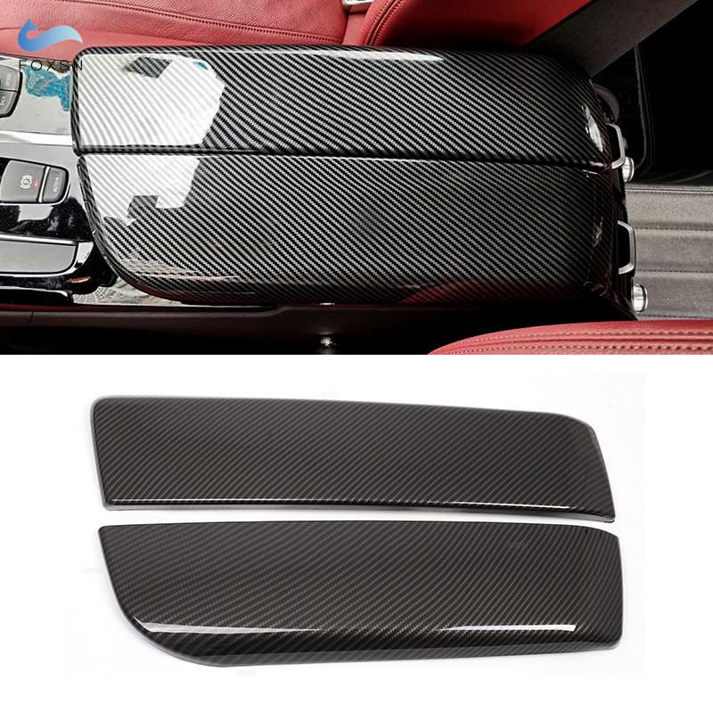 

For BMW 5 Series G30 G38 2018 Interior Auto Car Styling Stowing Tidying Armrest Box Carbon Fiber Texture Protect Covers