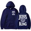 Jesus Christ Is King Graphic Hoodies Unisex Christian Faith Unisex Popular Long Sleeve Oversized Fleece Casual Tracksuit