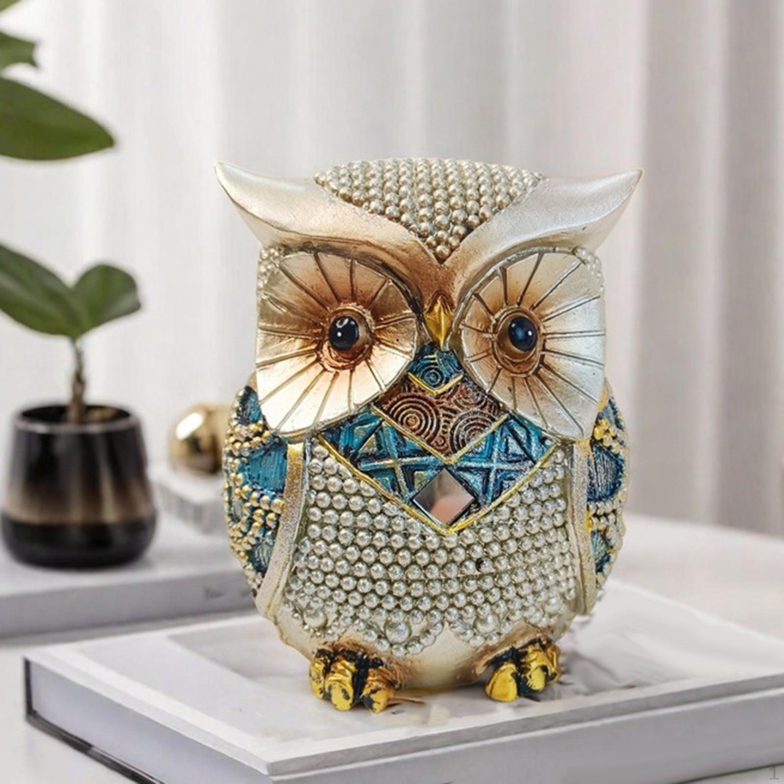 

Фигурка совы для домашнего декора и подарков, офиса, гостиной серебряный