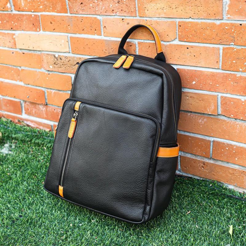 Real Cowhide New Men s Large Capacity Backpack Top Layer Simple Versatile Business Trip Commuting Computer Bag