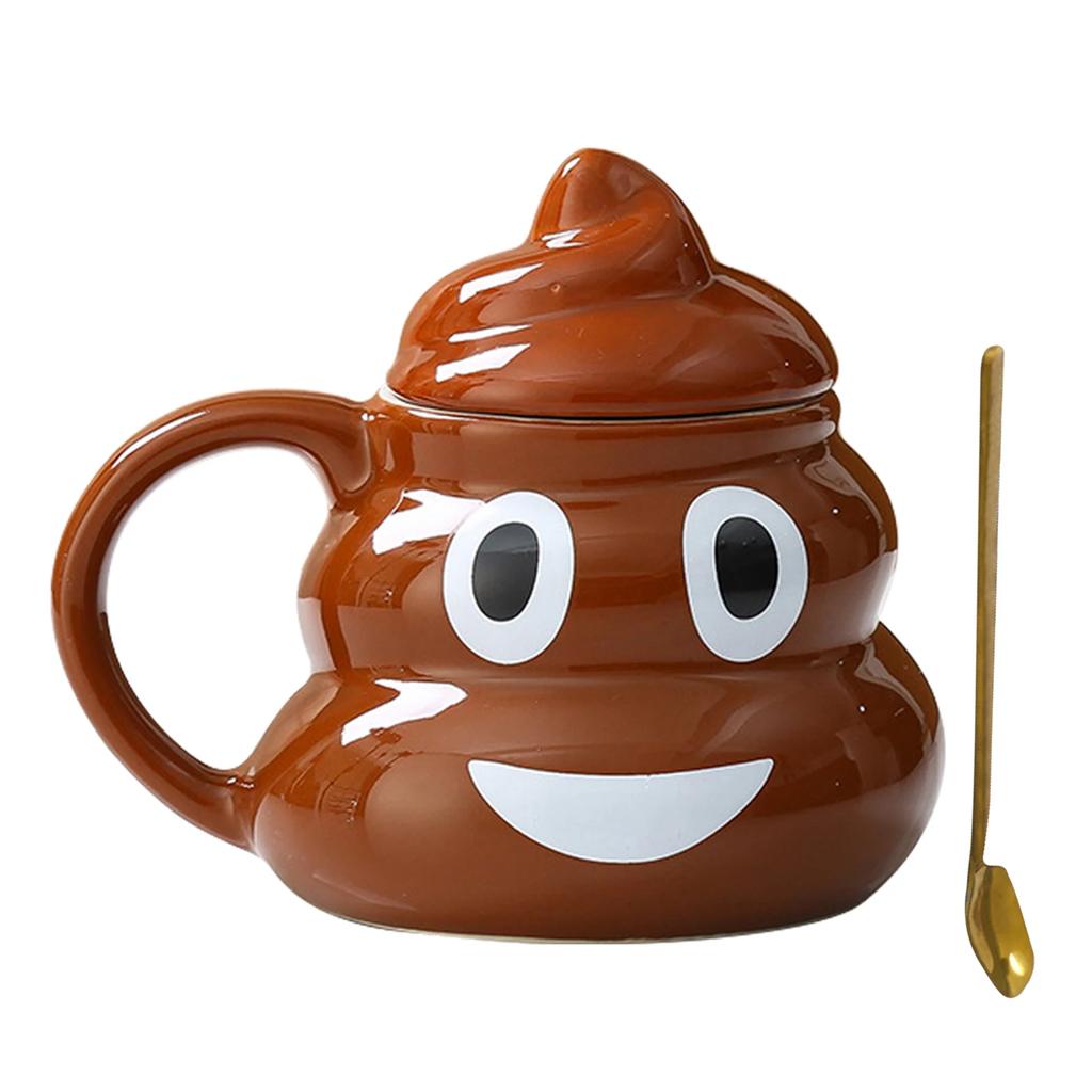 Ceramic Cup 480ml Creative Coffee Cup with Spoon Suitable for Home Office Mischievous Prank Drink Cup Christmas Gift
