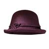 Hat Women's Autumn and Winter Versatile Middle and Old Hat Wool Elegant Flower Pot Hat Retro Curled Top Hat