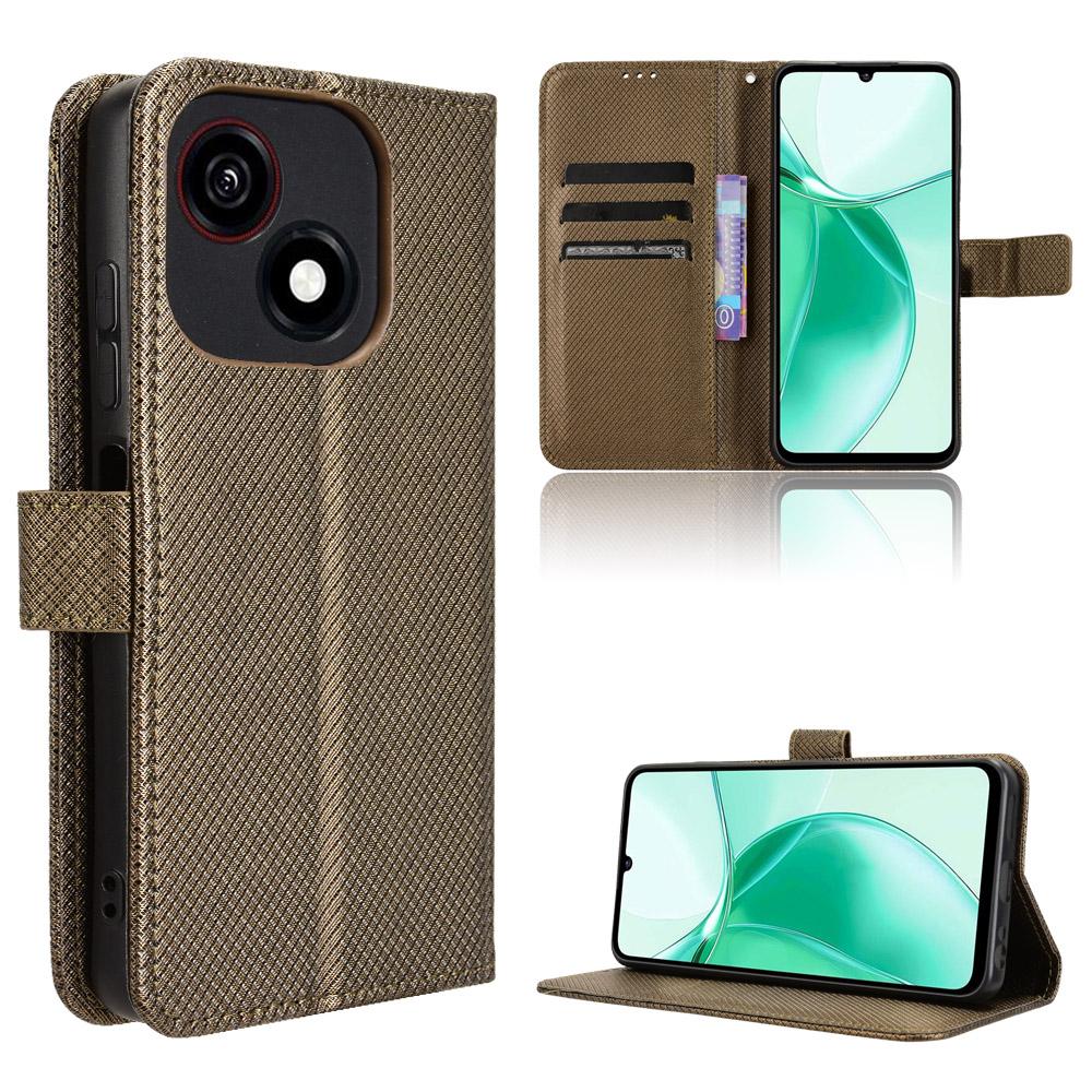 

Шкіряні фліп-чохли для ZTE Blade A35e Leather Case [Flip Vintage Leather] Wallet Протиударні міцні ретро фліп-чохли for ZTE Blade A35e коричневий