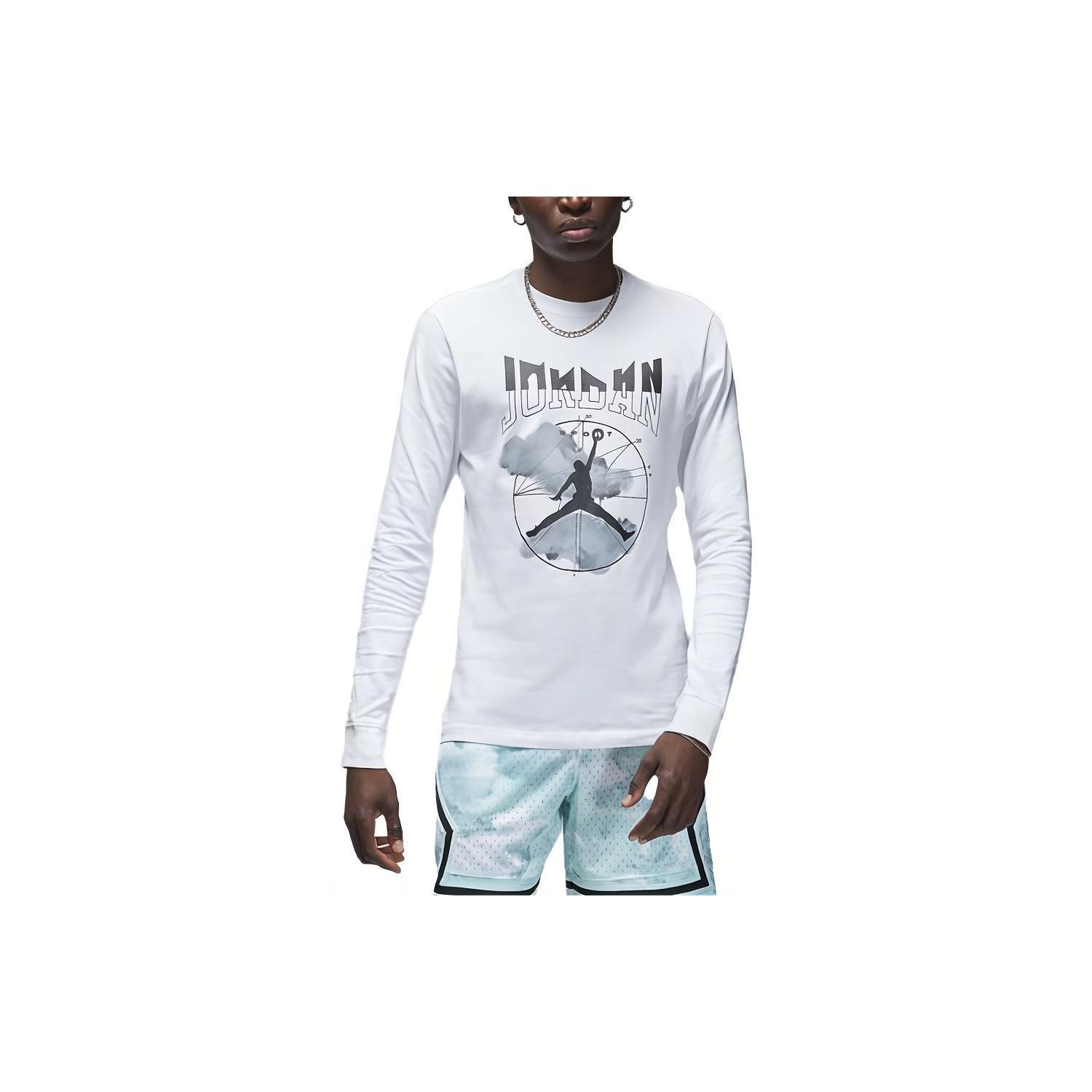 

Jordan Sport Logo Letter Print Long Sleeve T-Shirt Men Tops White FD7004-100 XL