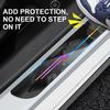 4pcs Universal Carbon Fiber Car Door Sill Protection Strip Stickers Anti-scratch Door Decorative Strips Bumper Film Sticker